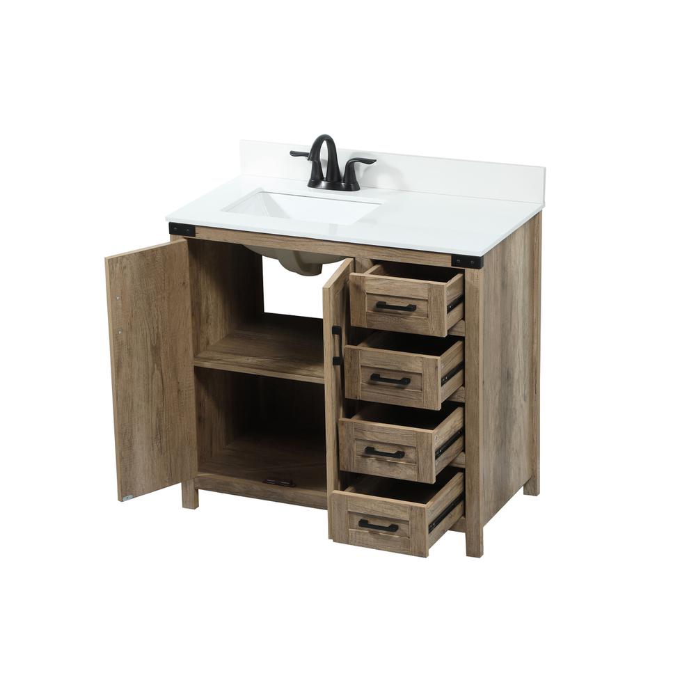 36 inch Single bathroom vanity in natural oak with backsplash. Picture 9
