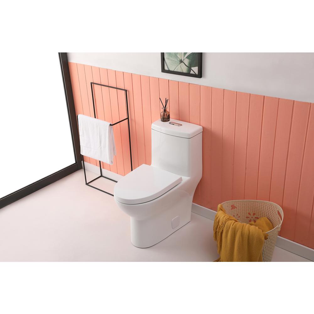 Winslet One-piece elongated Toilet 28x15x30 in White. Picture 3