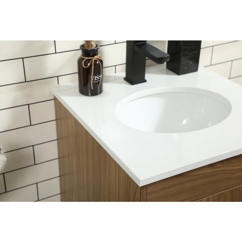 18 Inch Single Bathroom Vanity In Walnut Brown. Picture 6