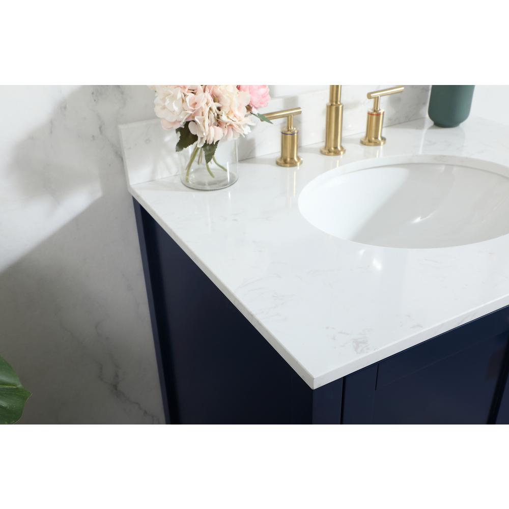 30 inch Single bathroom vanity in blue with backsplash. Picture 5