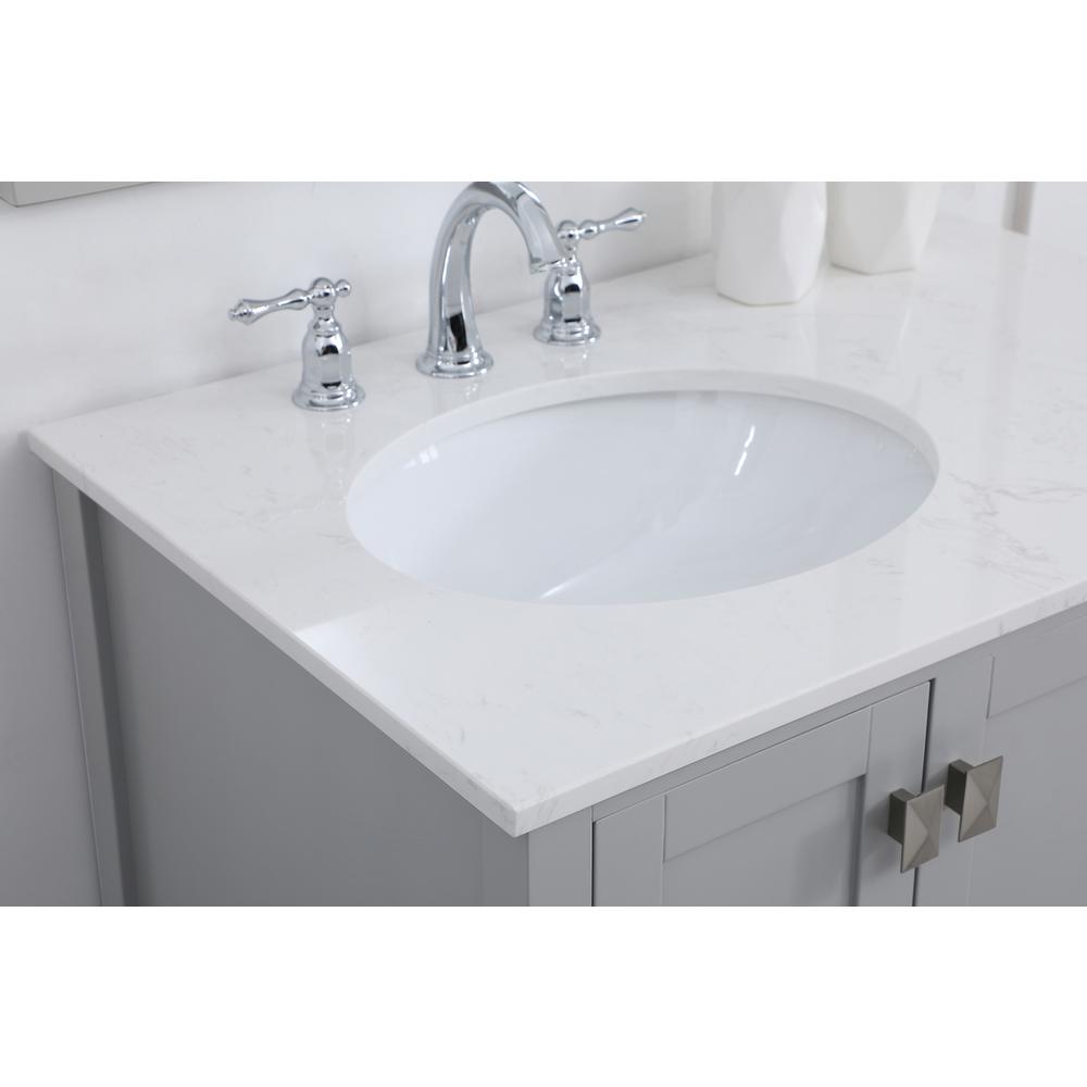 32 inch Single Bathroom Vanity in Gray. Picture 5