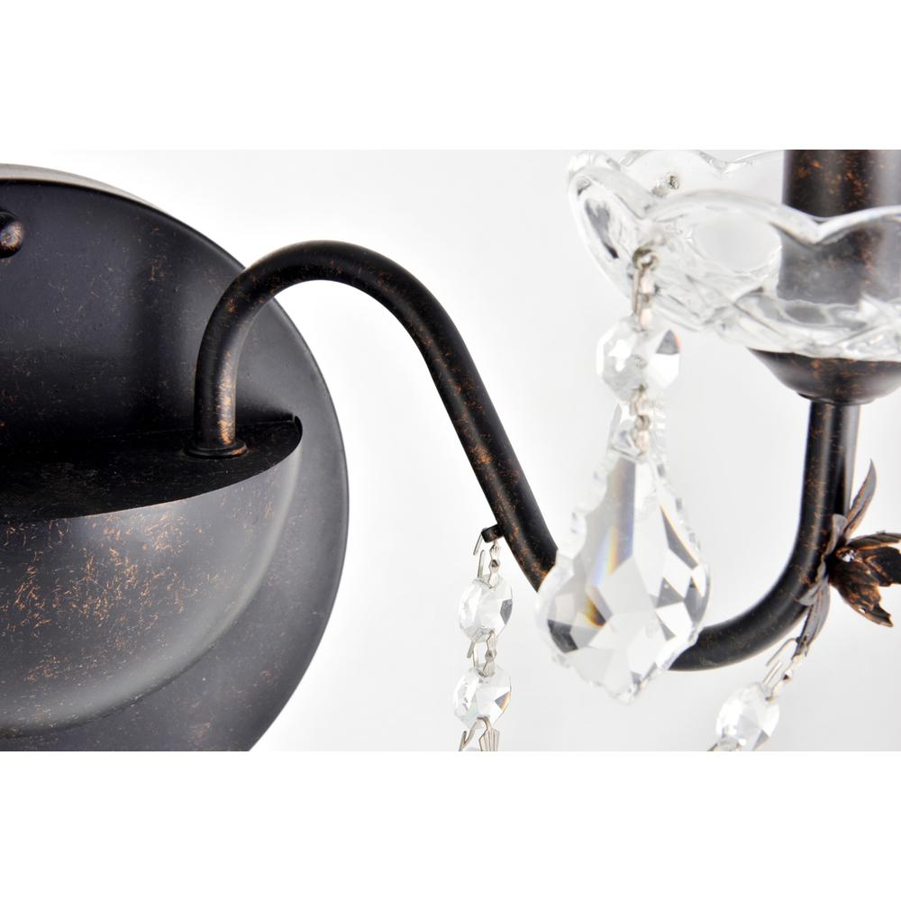 St. Francis 2 light Dark Bronze Wall Sconce Clear Royal Cut Crystal. Picture 4