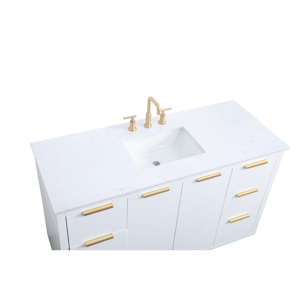 54 Inch SIngle Bathroom Vanity In White. Picture 10