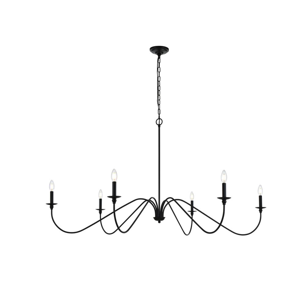 Rohan 60 inch chandelier in Matte Black. Picture 1