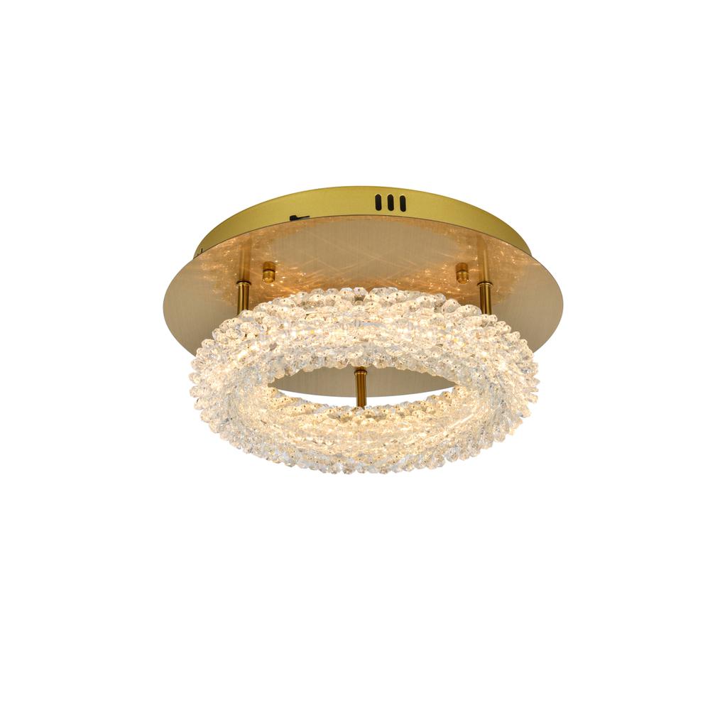 Bowen 14 inch Adjustable LED Flush Mount in Satin Gold. Picture 1