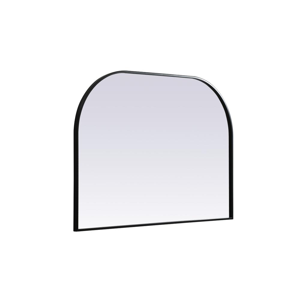 Metal Frame Arch Mirror 42x30 Inch in Black. Picture 7