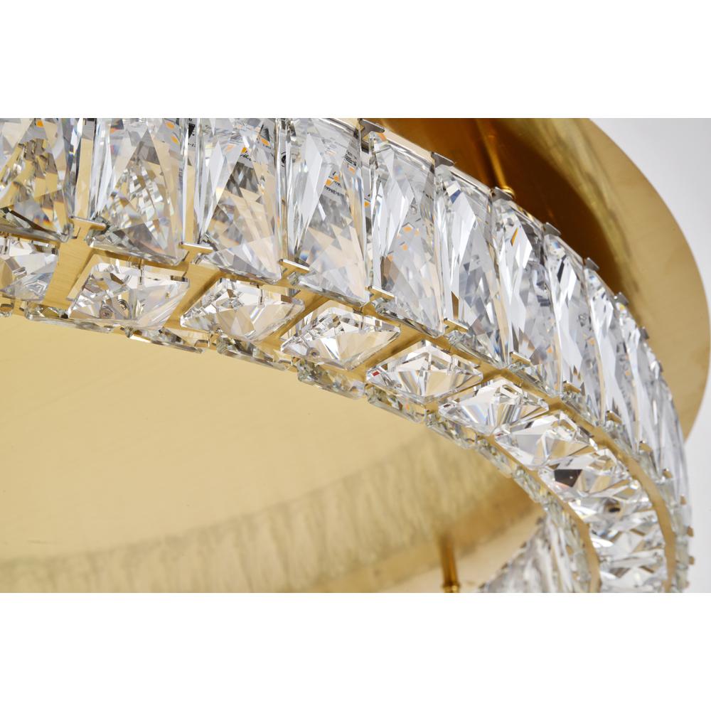 Monroe LED light Gold Flush Mount Clear Royal Cut Crystal. Picture 5