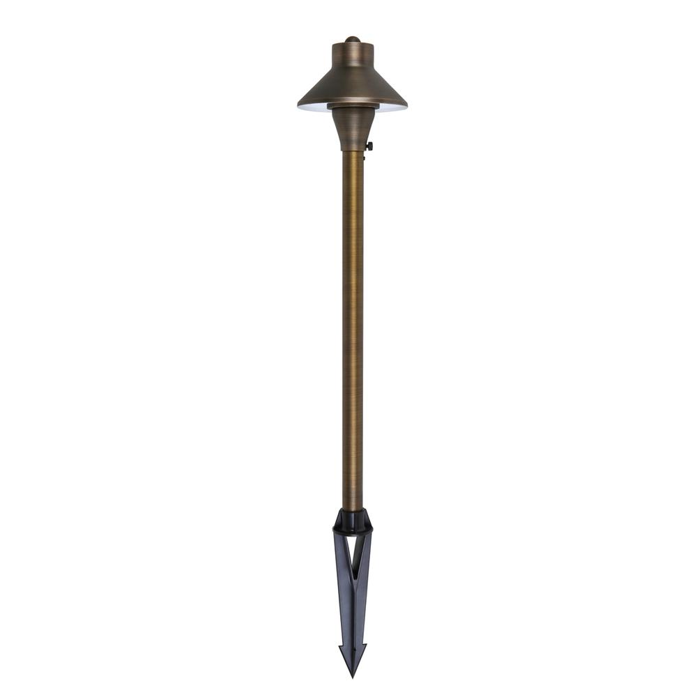 Path Light D5 H24 Antique Brass Includes Stake G4 Halogen 20W. Picture 2
