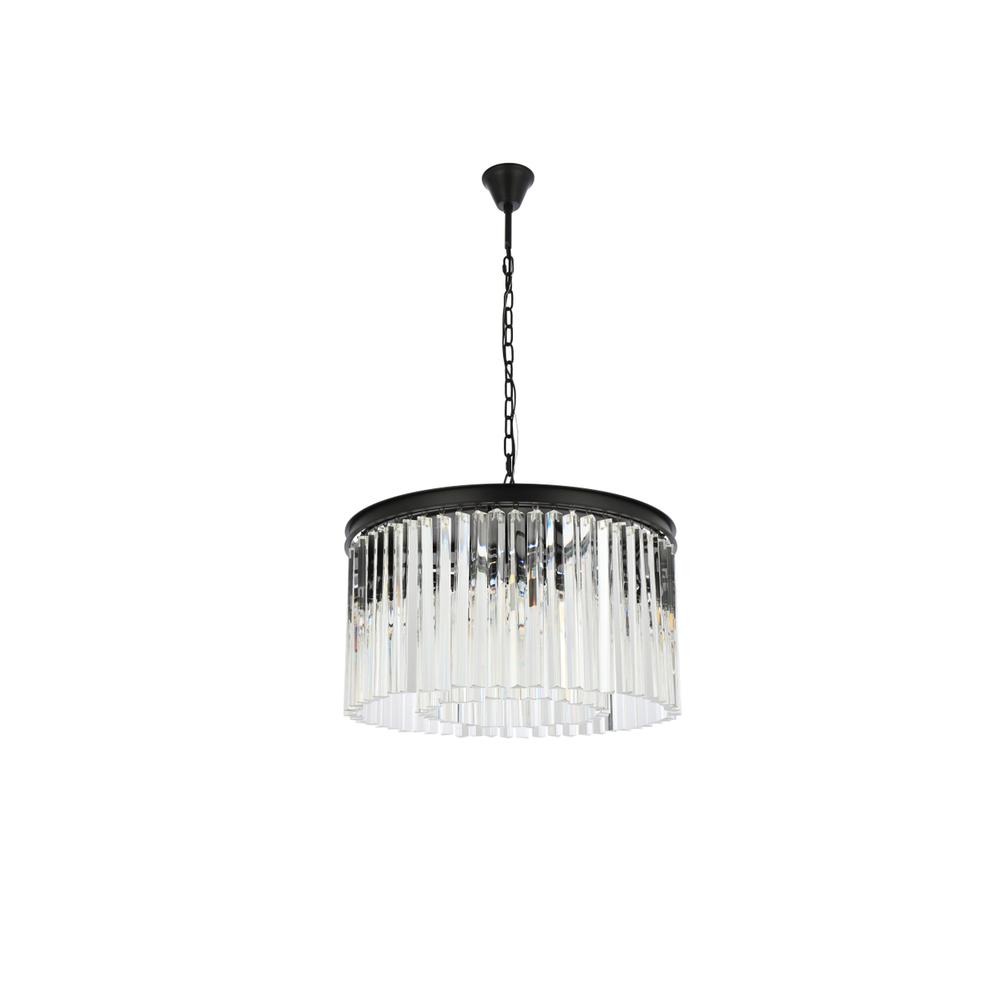 Sydney 8 light Matte Black Chandelier Clear Royal Cut Crystal. Picture 6