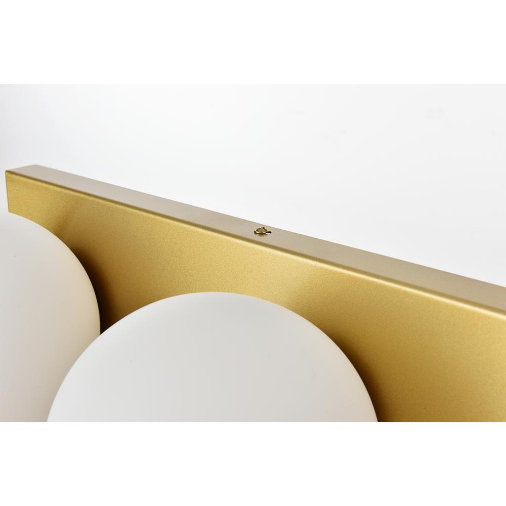 Jaylin 4 light Brass and frosted white Bath Sconce. Picture 4