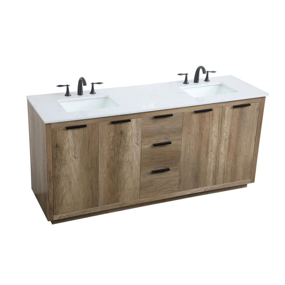 72 Inch Double Bathroom Vanity In Natural Oak. Picture 8