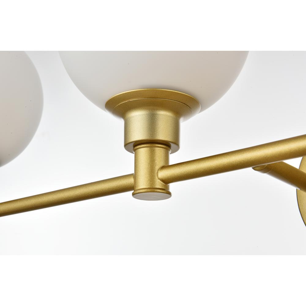Cordelia 4 light Brass and frosted white Bath Sconce. Picture 4