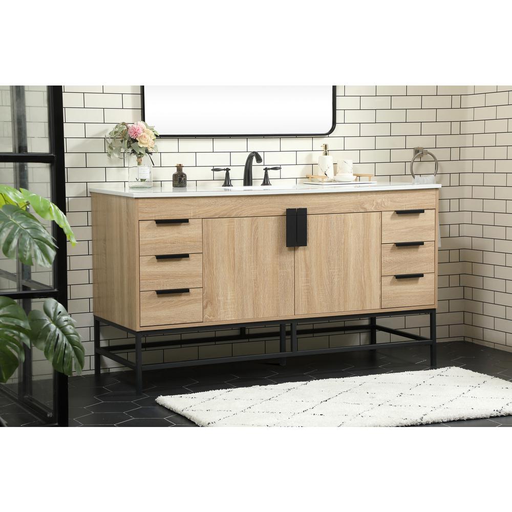 60 inch Single bathroom vanity in mango wood. Picture 2