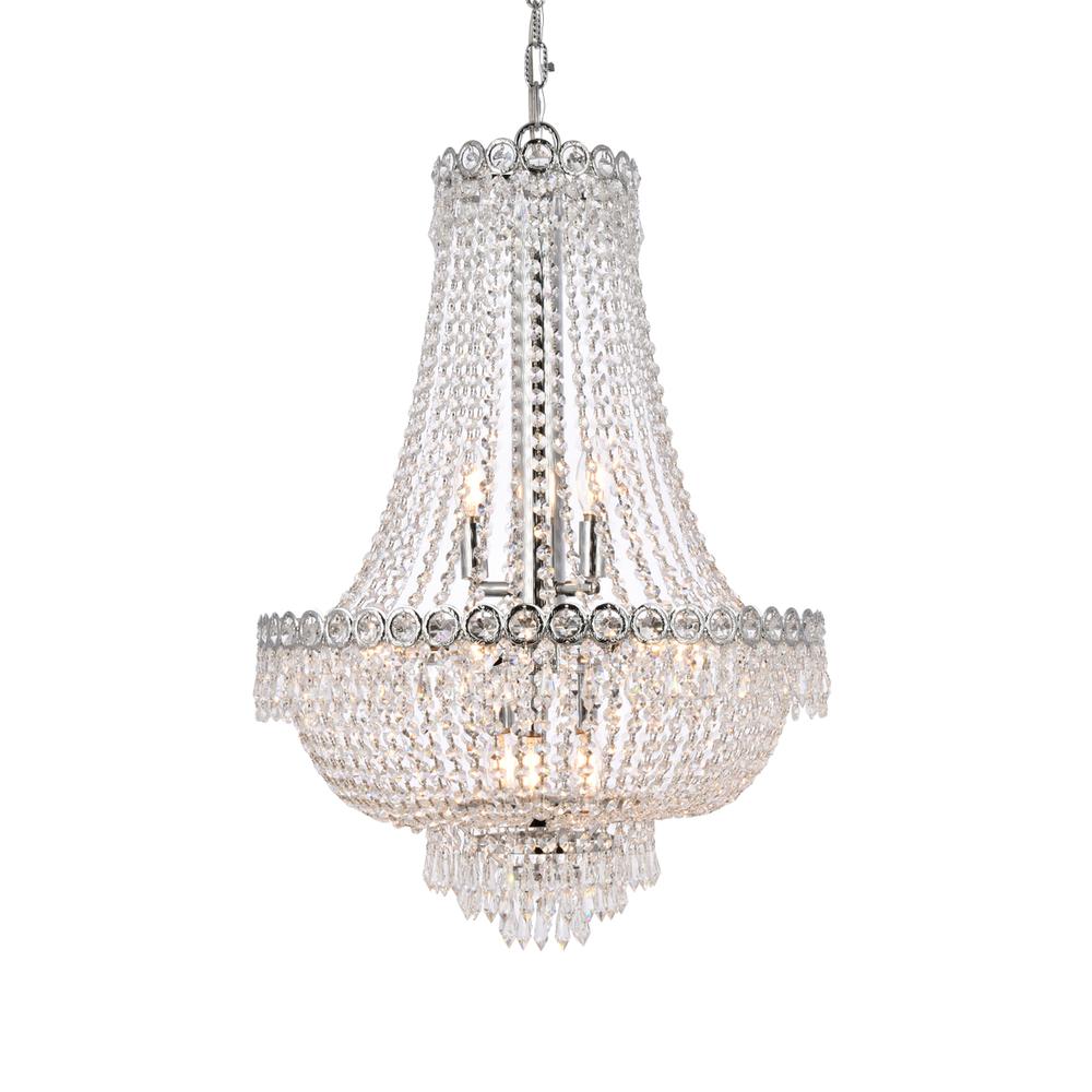 Century 12 light Chrome Chandelier Clear Royal Cut Crystal. Picture 2