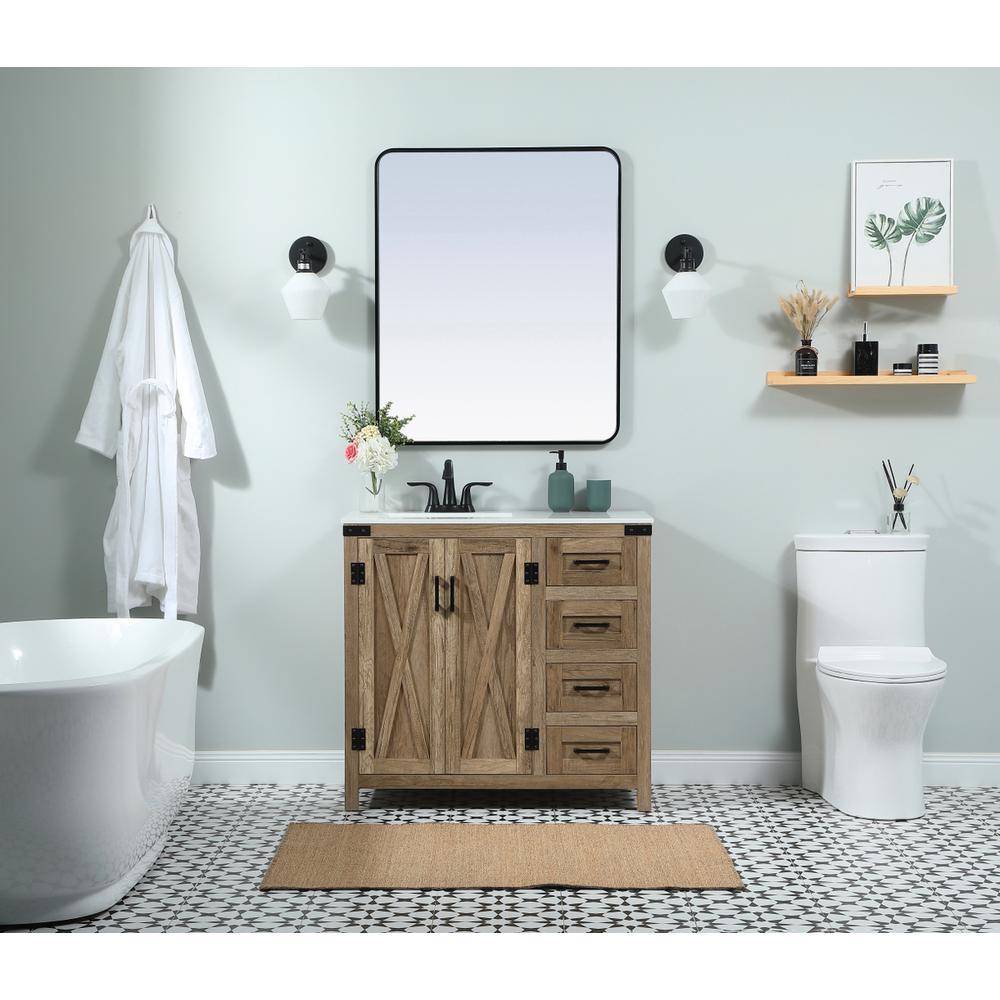 36 inch Single bathroom vanity in natural oak. Picture 4