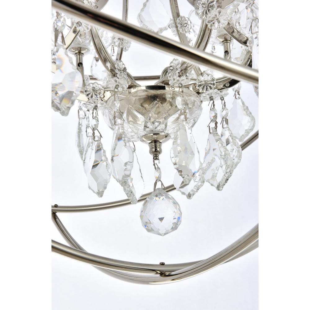 Geneva 6 light polished nickel Chandelier Clear Royal Cut crystal. Picture 4