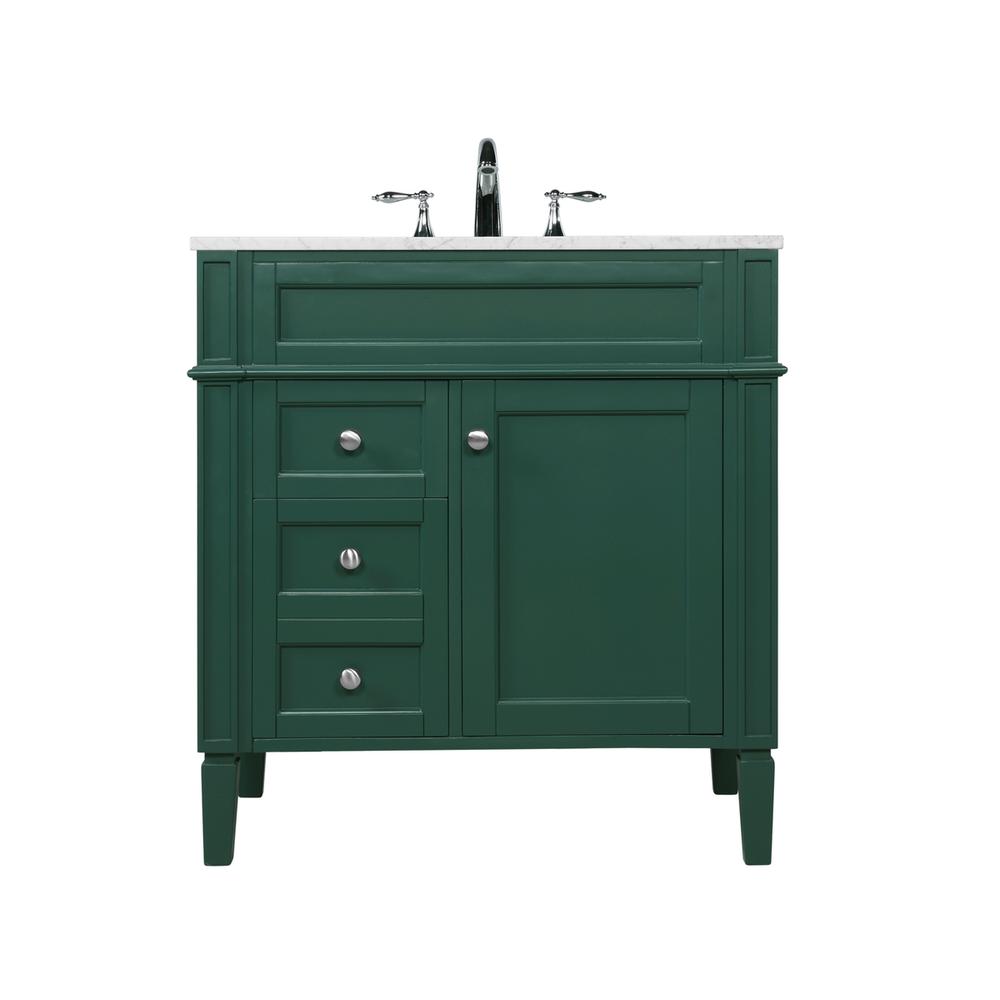 32 inch Single bathroom vanity in green. Picture 1