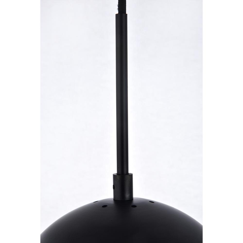 Eclipse 1 Light Black Pendant With Frosted White Glass. Picture 5