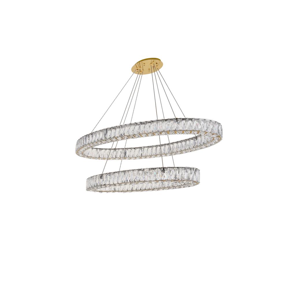 Monroe Integrated LED light Gold Chandelier Clear Royal Cut Crystal. Picture 6