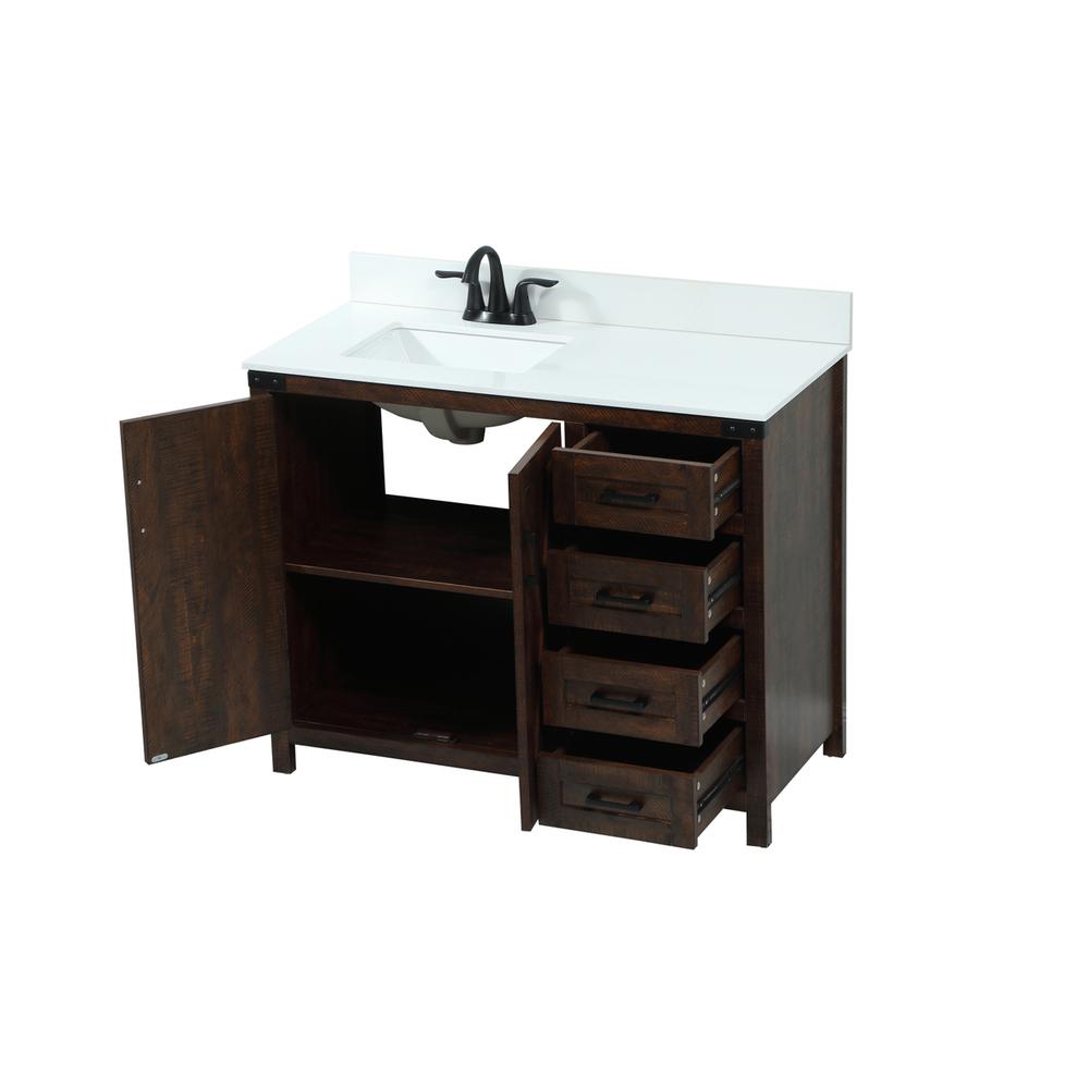 42 inch Single bathroom vanity in expresso with backsplash. Picture 9