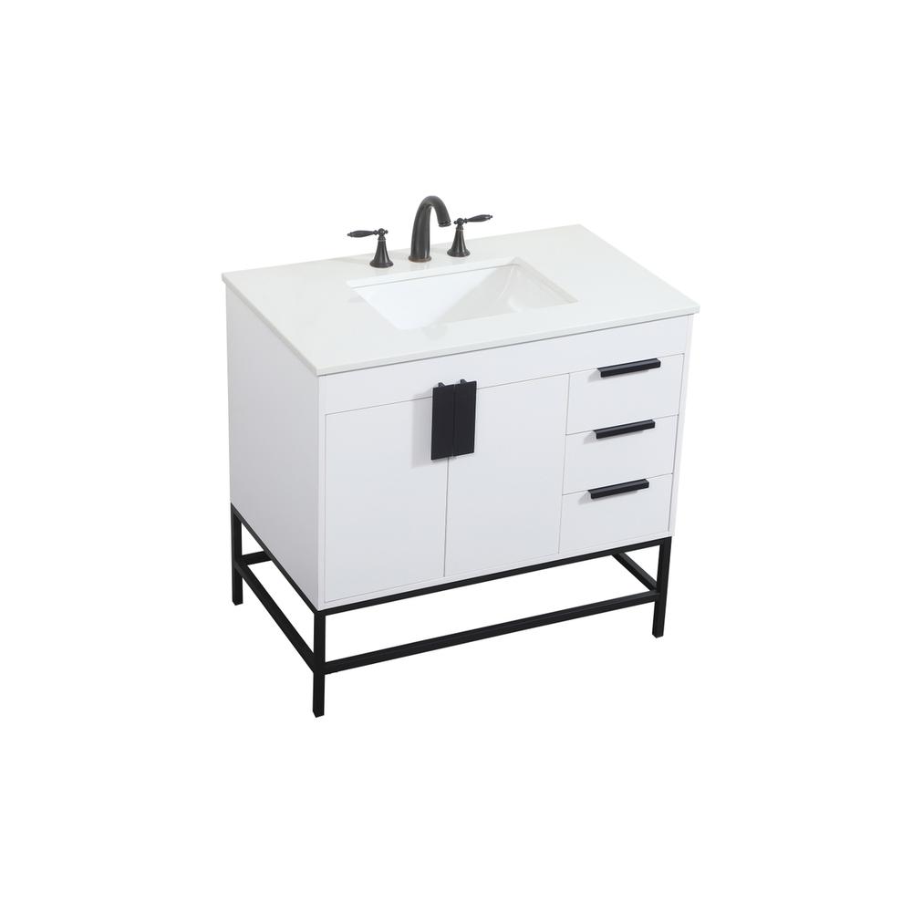 36 inch Single bathroom vanity in white. Picture 8