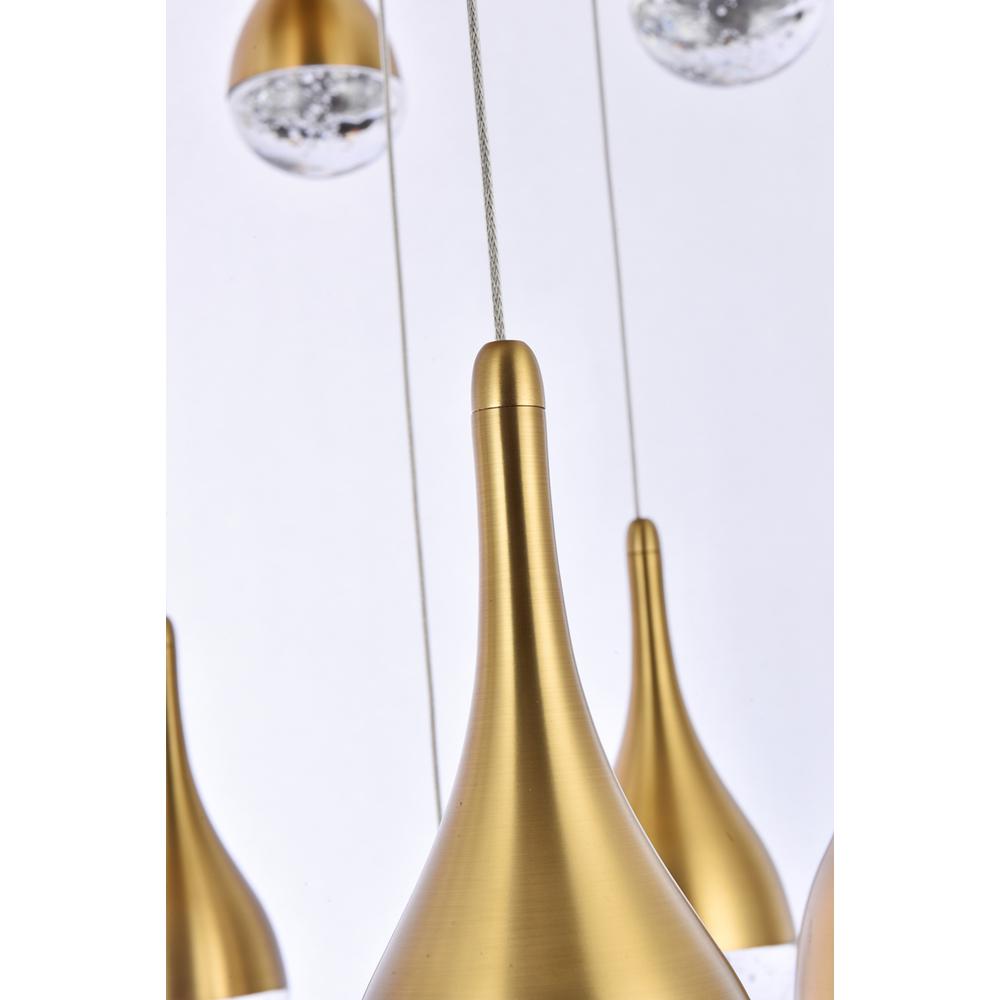 Amherst 36 inch LED chandelier in satin gold. Picture 4