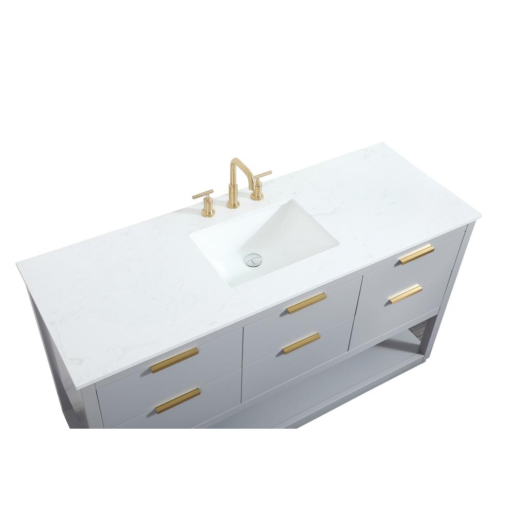 60 inch Single bathroom vanity in grey. Picture 10