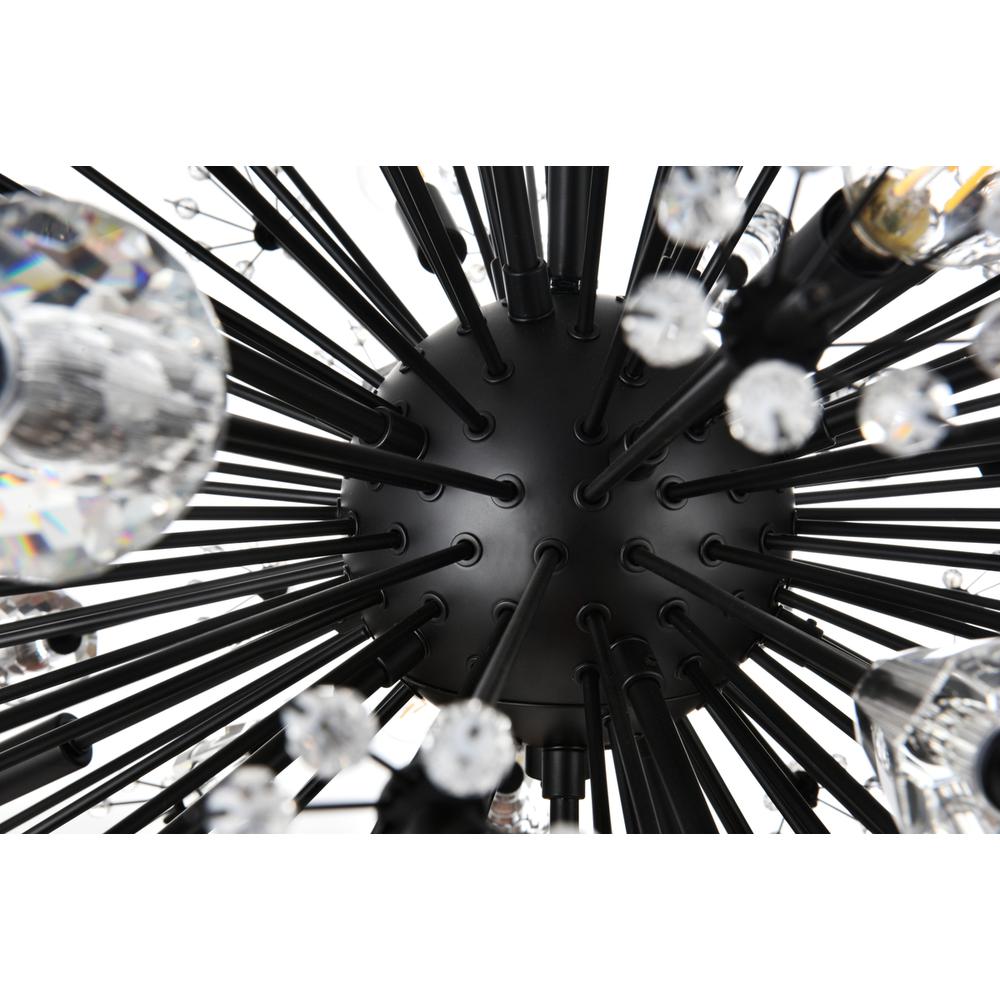 Vera 44 inch three tiers crystal starburst chandelier in black. Picture 4