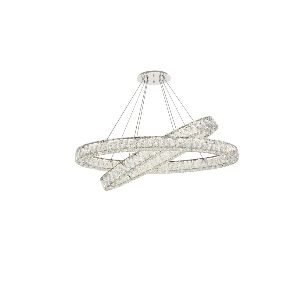 Monroe Integrated LED light Chrome Chandelier Clear Royal Cut Crystal. Picture 2