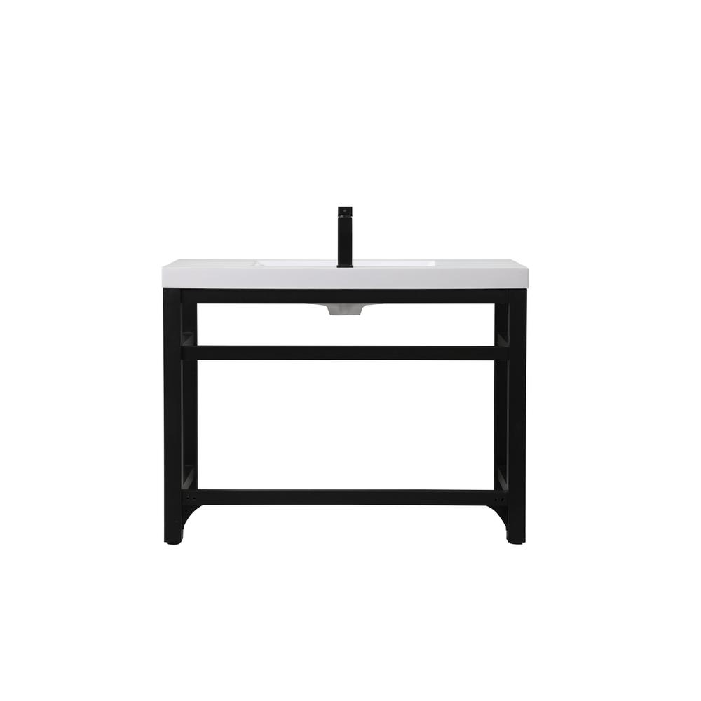 42 inch ADA compliant Single bathroom metal vanity in black. Picture 13