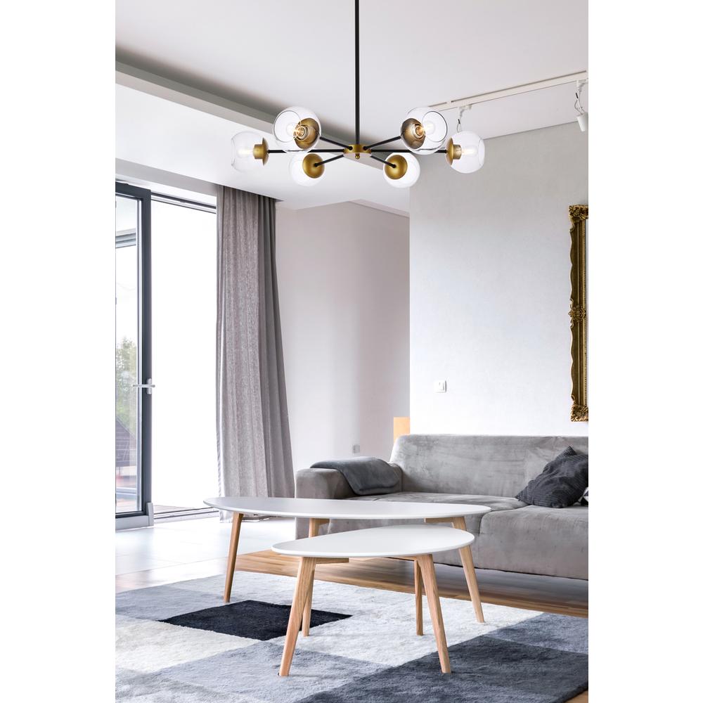 Briggs 36 inch pendant in black and brass with clear shade. Picture 8