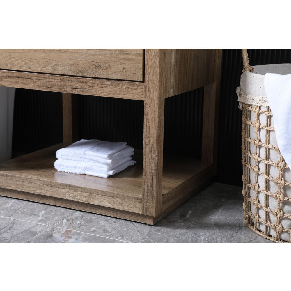 24 Inch SIngle Bathroom Vanity In Natural Oak. Picture 6