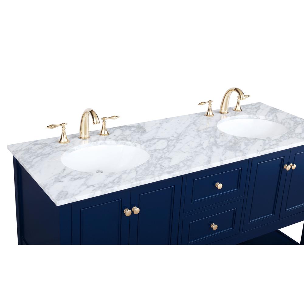 60 inch Single bathroom vanity in Blue. Picture 11