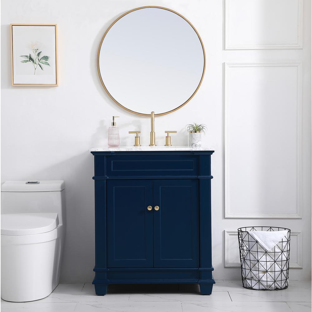30 inch Single Bathroom Vanity set in Blue. Picture 4