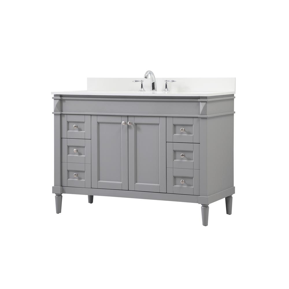 48 inch Single bathroom vanity in grey with backsplash. Picture 7