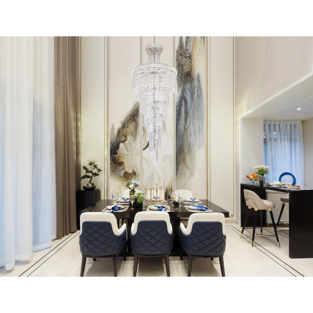 Spiral 32 light Chrome Chandelier Clear Royal Cut Crystal. Picture 7