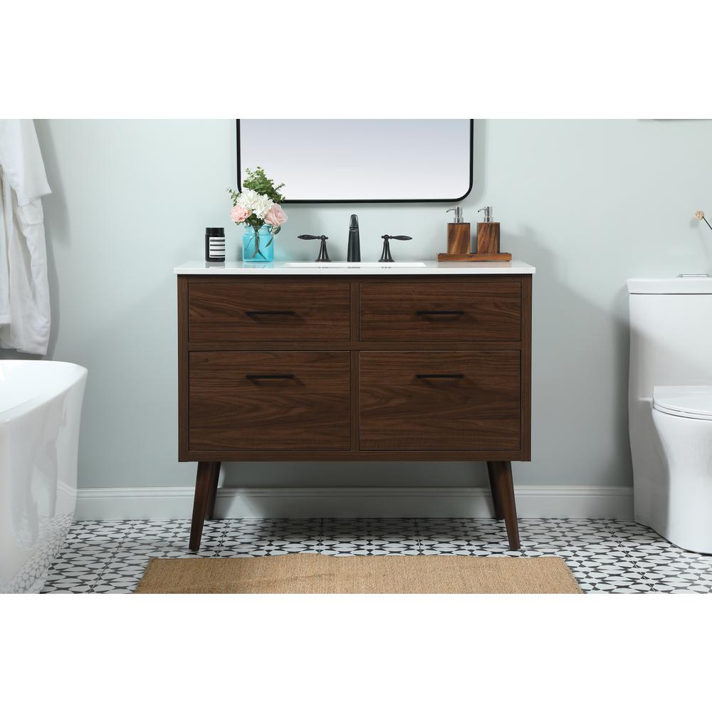 42 inch Single bathroom vanity in walnut. Picture 14