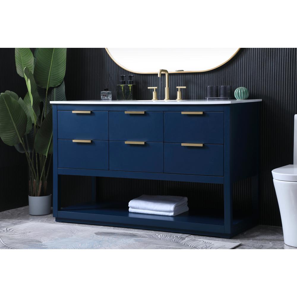 54 Inch SIngle Bathroom Vanity In Blue. Picture 2