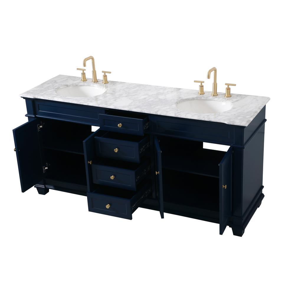 72 inch Double Bathroom Vanity set in Blue. Picture 9