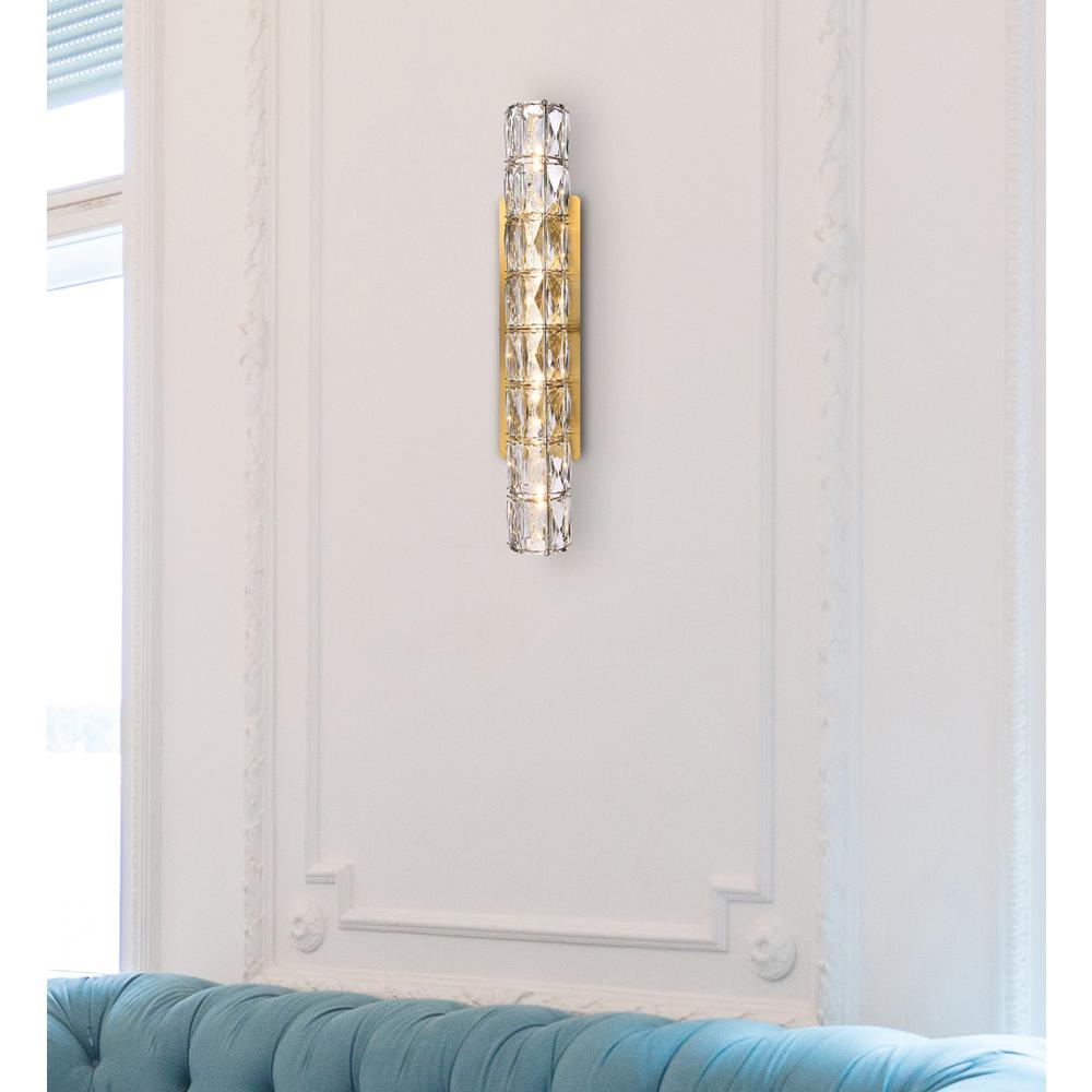 Valetta 24 inch LED linear wall sconce in gold. Picture 8