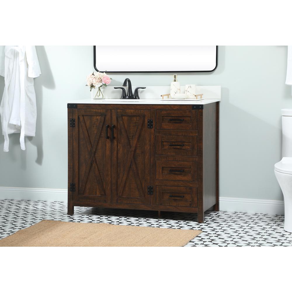 42 inch Single bathroom vanity in expresso with backsplash. Picture 2
