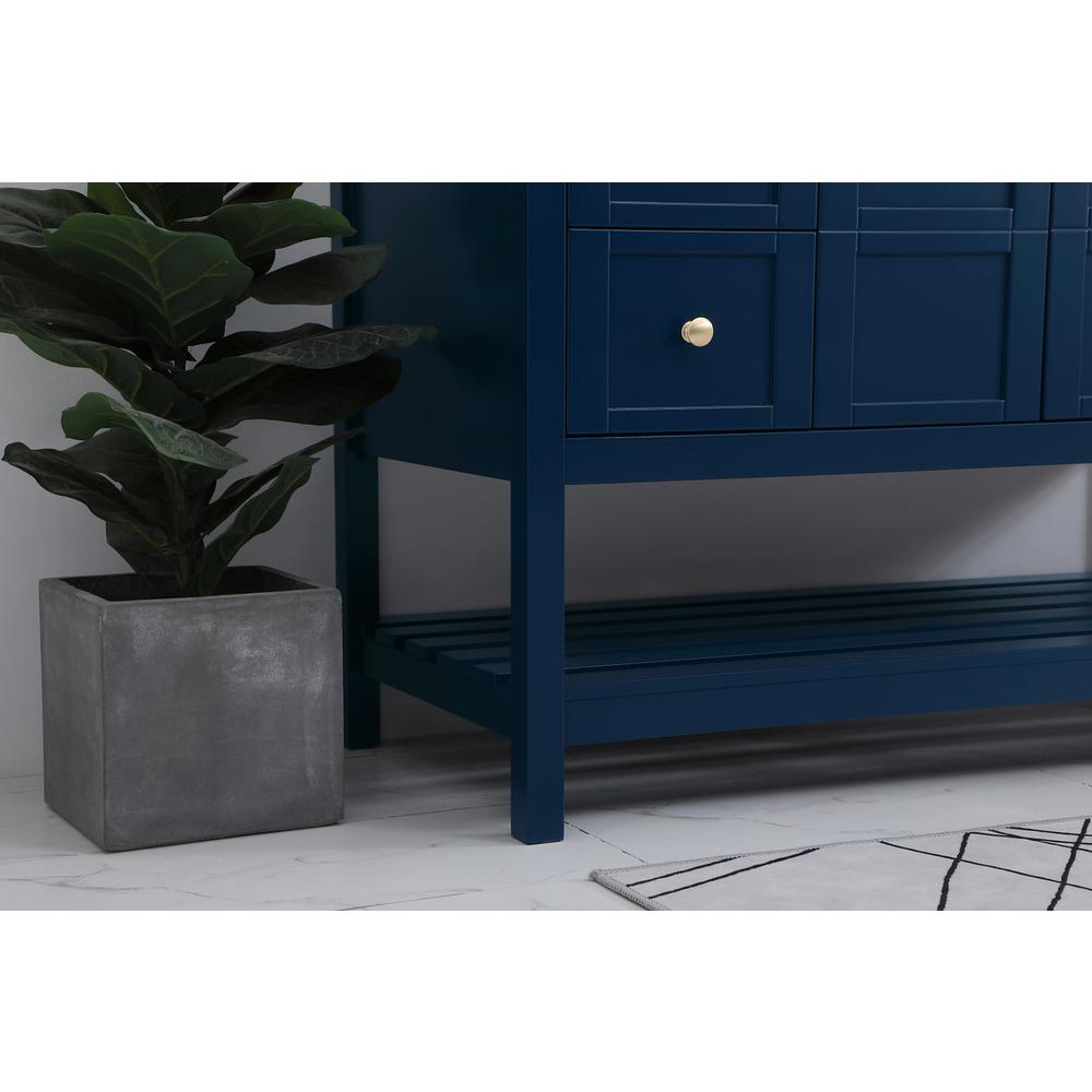 48 inch Single Bathroom Vanity in Blue with Backsplash. Picture 6