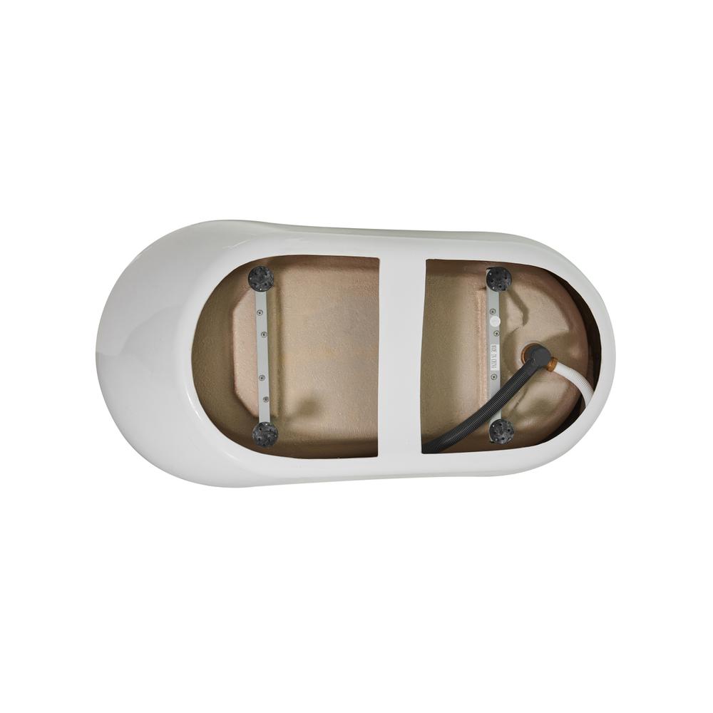 54 inch soaking Single slipper bathtub in glossy white. Picture 13