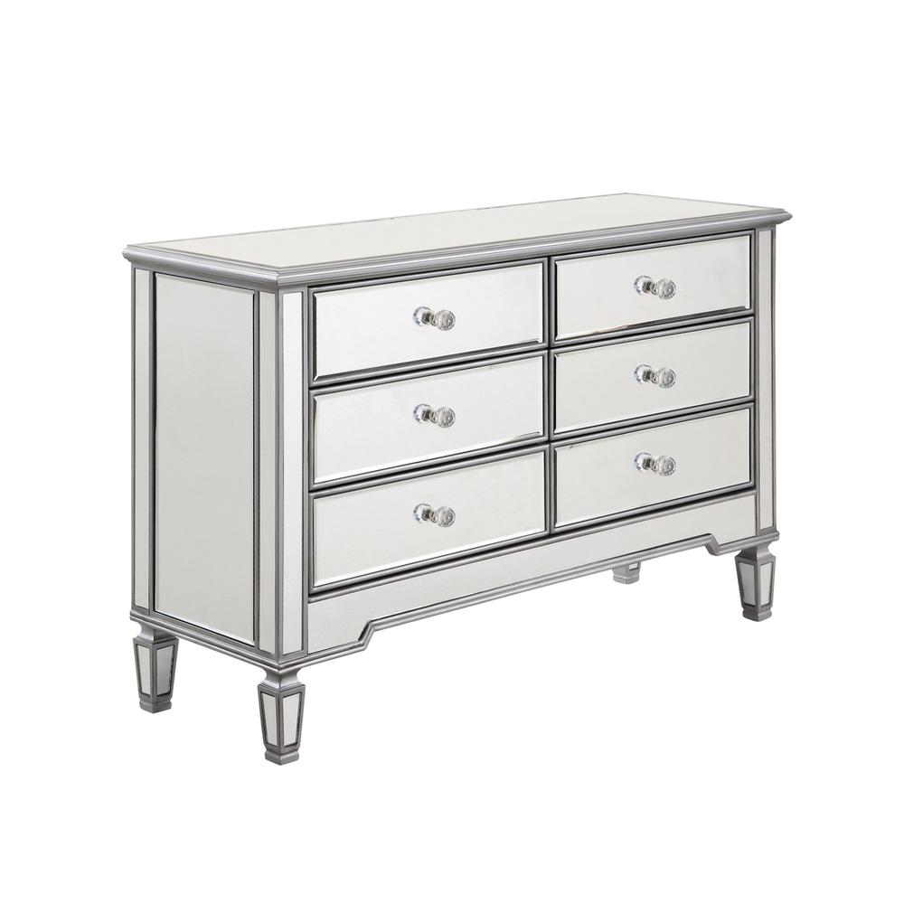 6 Drawer Dresser 48 in. x 18 in. x 32 in. in silver paint. Picture 4