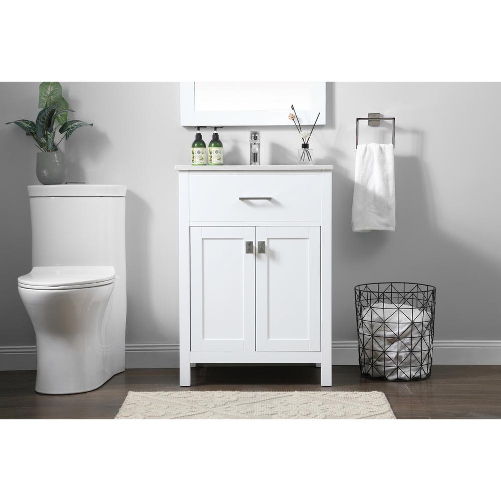 24 Inch SIngle Bathroom Vanity In White. Picture 14