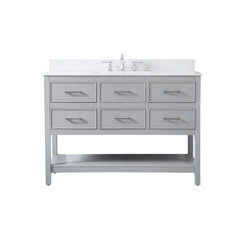 48 inch Single bathroom vanity in gray with backsplash. Picture 1