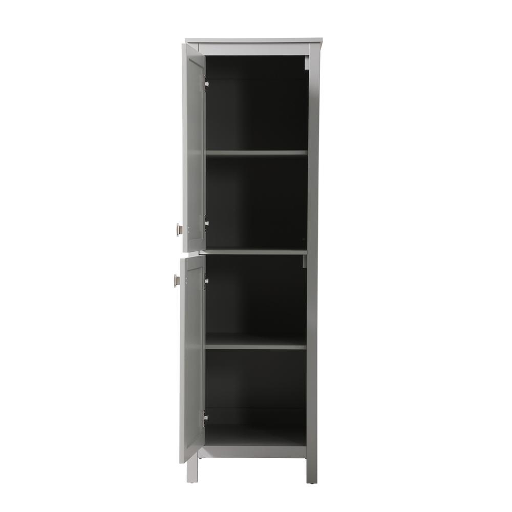 20 Inch Wide Bathroom Linen Storage Freestanding Cabinet In Grey. Picture 4