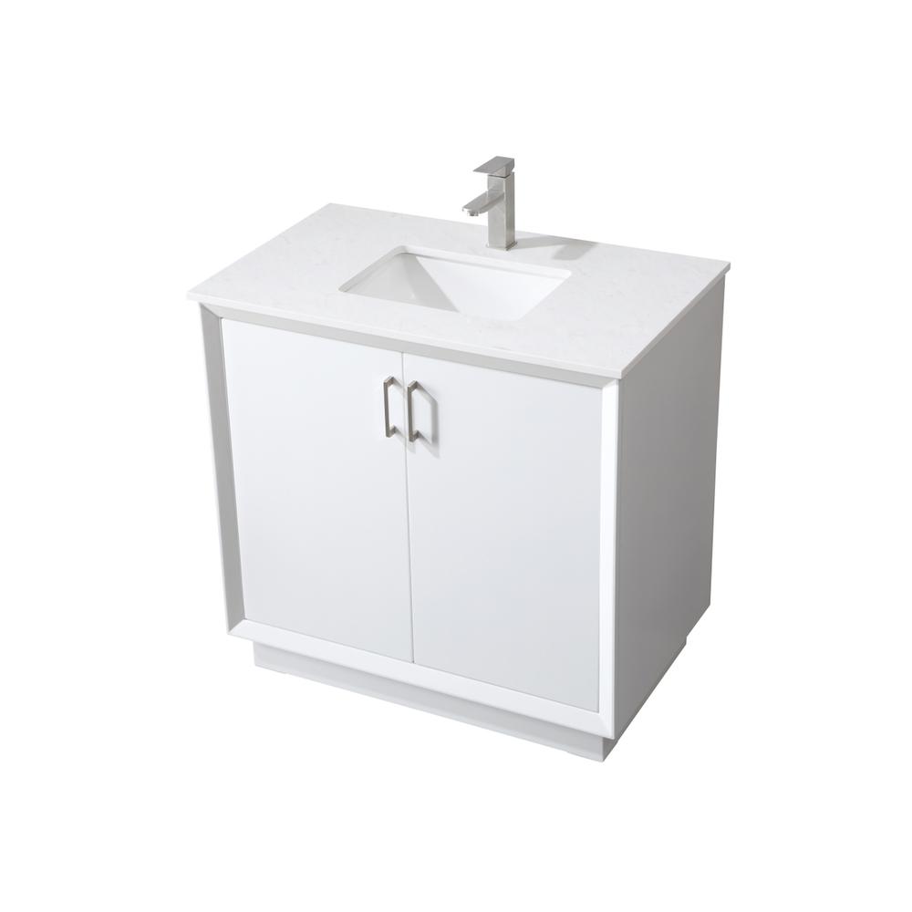 36 Inch SIngle Bathroom Vanity In White. Picture 8