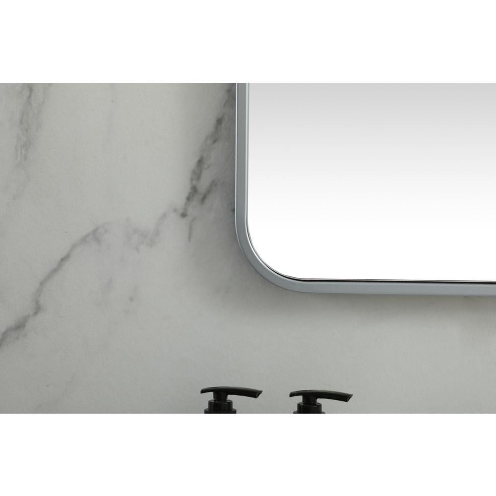 Soft corner metal square mirror 24x24 inch in Silver. Picture 5