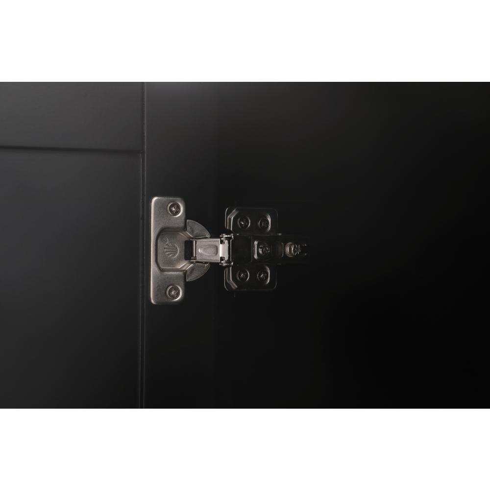 20 Inch Wide Bathroom Linen Storage Freestanding Cabinet In Black. Picture 6